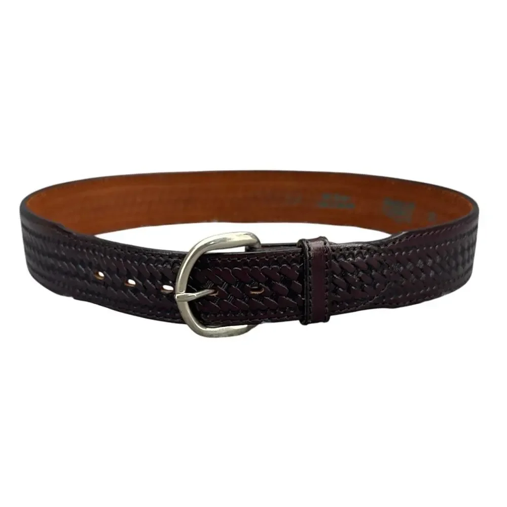 Vintage Brown Leather Braided Western Country Belt Men 30